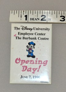 Rare-Vintage-Disney-Metal-Pin-back-Button-Disney-University-Opening-Day-1996