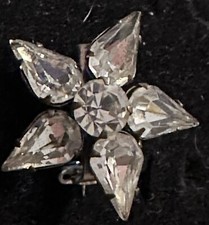 small star flower shaped rhinestone pin brooch