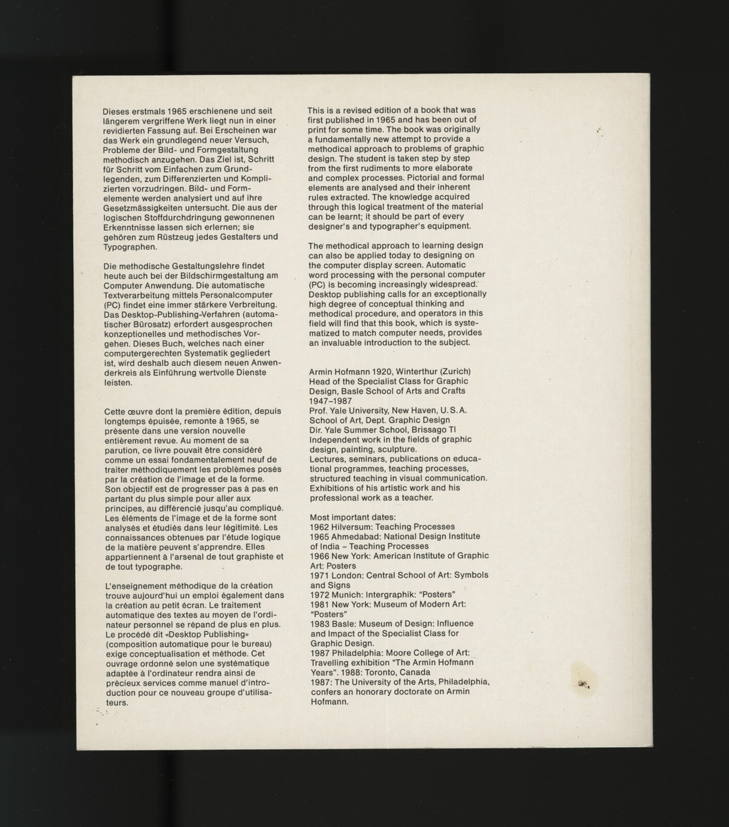 Armin Hofmann: Graphic Design Manual: Principles and