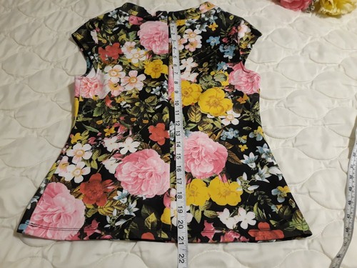 Womens Blouse 7th Avenue New York & Company Floral Small Petite - Picture 4 of 8
