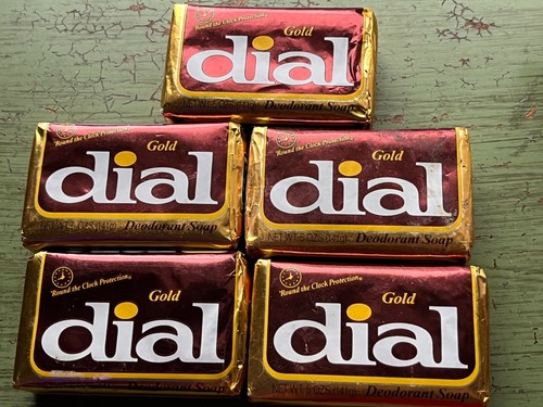 NEW Lot of 5 Vintage Dial Gold 5 oz Bar Soap Foil Wrapper Antibacterial USA - Picture 1 of 3