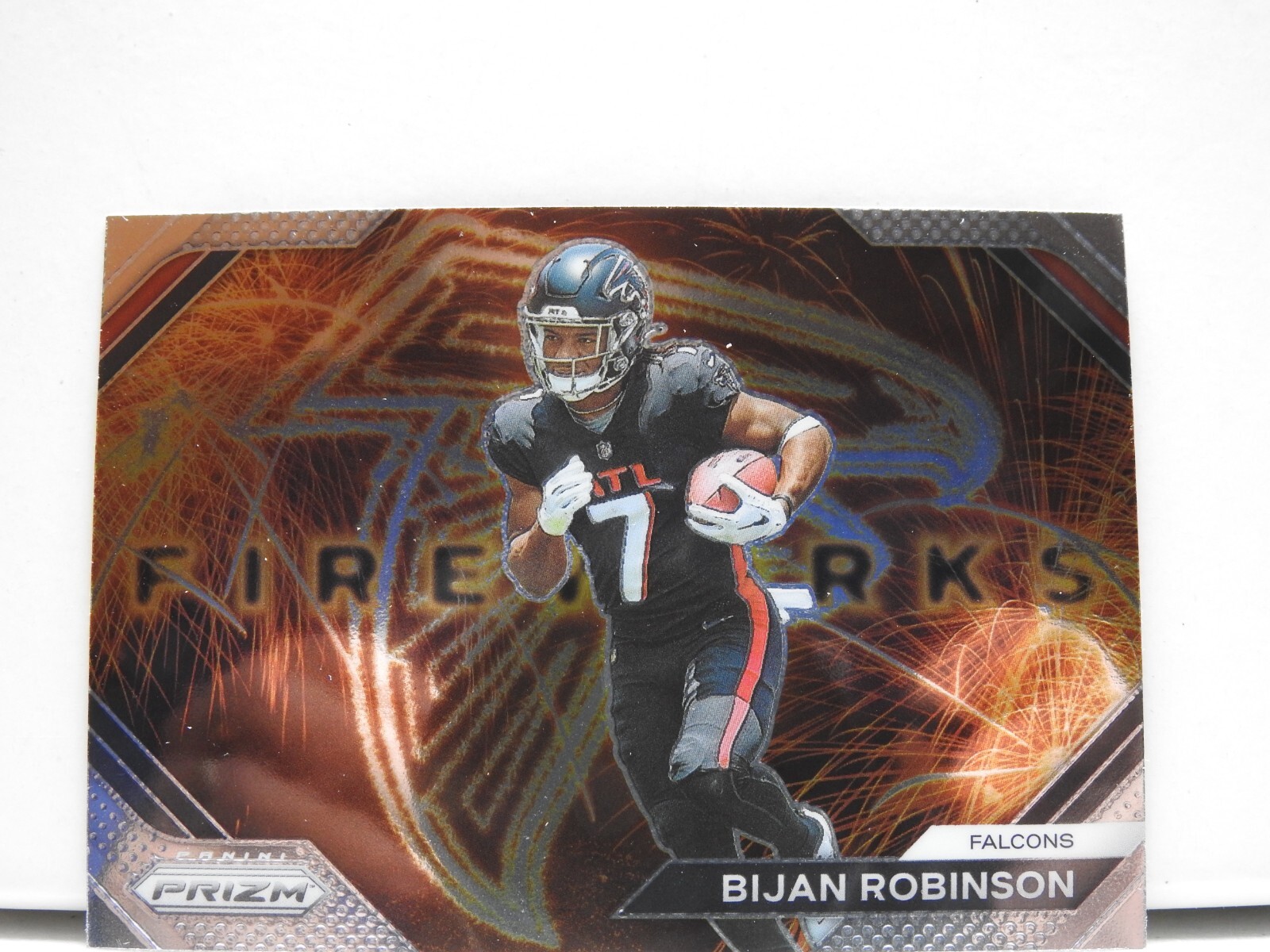 2023 Panini Prizm Football Bijan Robinson RC Fireworks #F-24 Atlanta Falcons