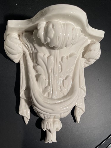 Vintage Pair Of Classical Ceramic Italian Made Wall Shelf Sconce - Rare - Picture 3 of 14
