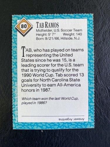 1989 Sports Illustrated for Kids Si soccer TAB RAMOS USMNT - Picture 2 of 2