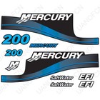 Marine Outboard Blue Decals Set for Mercury 200HP EFI SaltWater Outboard Motor