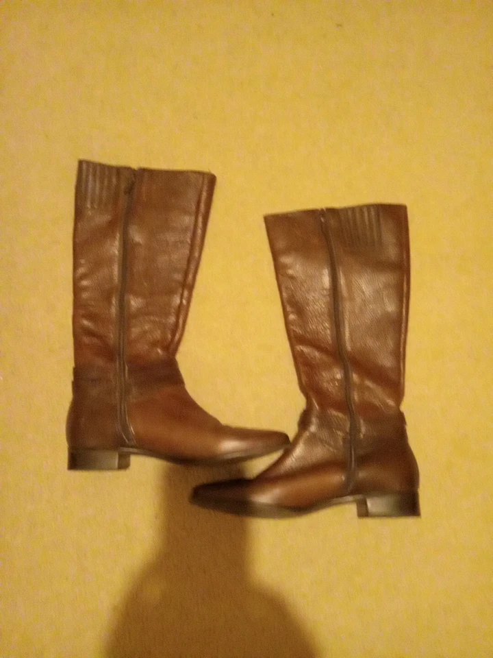 BOTAS DE MONTAR TALBOTS PARA MUJER ARNÉS DE CUERO MARRÓN HASTA LA RODILLA TALLA 6B Foto 2 de 4