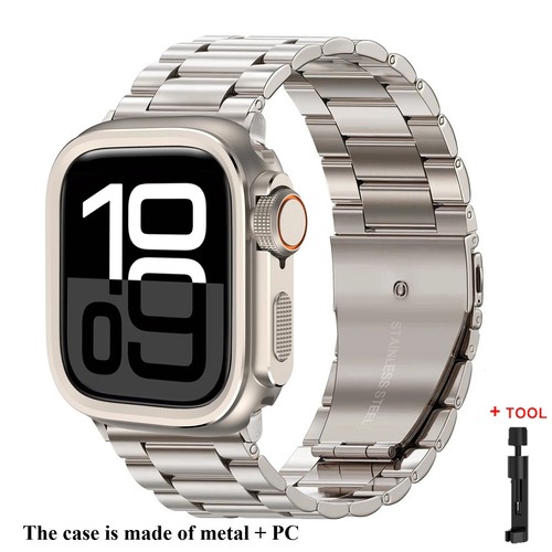 Pasek ze stali nierdzewnej + etui do Apple Watch Ultra2 49mm Seria 10 9 8 7 6 5 SE - Zdjęcie 14 z 14