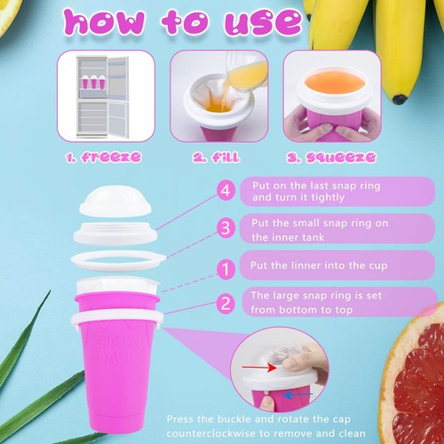 ® Magic Slushy Maker Squeeze Cup Slushie Maker Homemade Milk Shake Maker Cool... - Picture 3 of 7