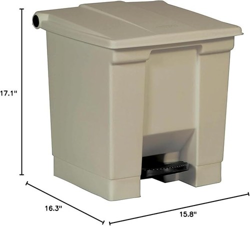 RUBBERMAID Step On Recycle Trash Can Rectangular 8 gal #6143 (Green) - Picture 6 of 6