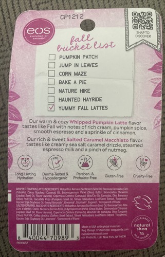 EOS Hey Pumpkin Lip Balm Super Soft Whipped Latte Salted Caramel Macchiato - 第 2/2 張圖片