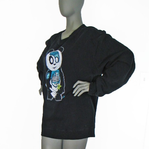 LNG Scary Panda Sweatshirt Size: XL (Unisex), Black Goth Rock Punk Emo Pristine - Picture 7 of 10