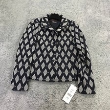 NINA MCLEMORE Jacket Womens 0 Diamonds Metro Jacket Gray SIlver Blazer  895