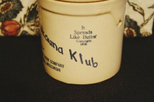 Kaukauna Klub Käsetopf mit Deckel, Kaukauna, Wisconsin, 30er Jahre - Bild 3 von 7