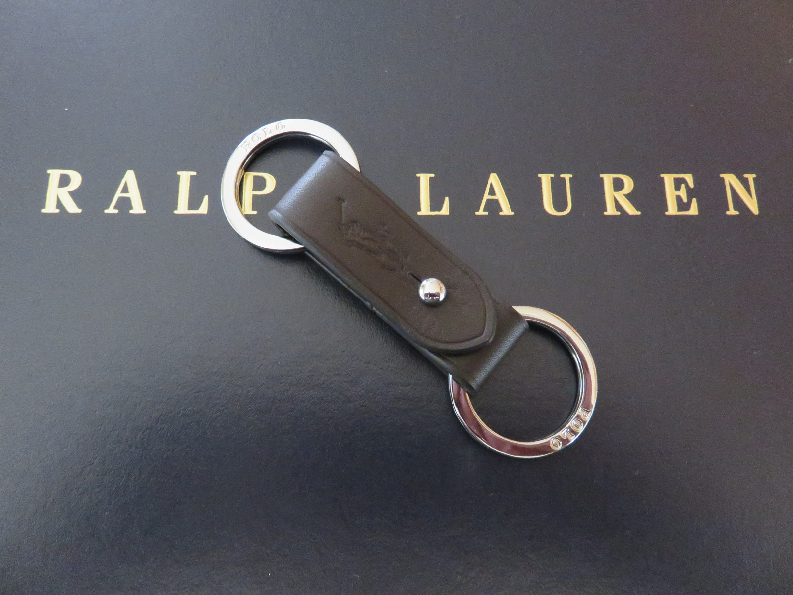 Valet Key Chain Leather Lauren Keyring Fob Keychain Polo Ralph Brown TJcuK31Fl