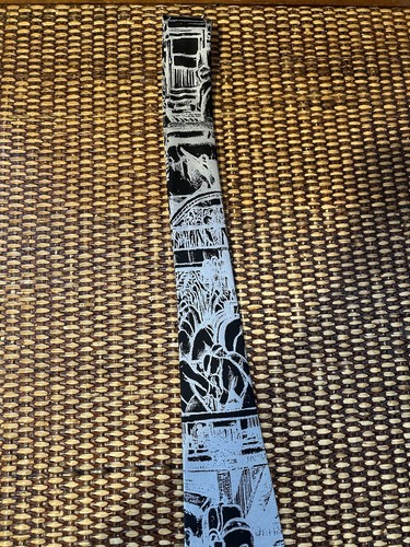 Diego Rivera Neck Tie Black Gray Graphics Detroit Institute Of Arts New W/Tags - Picture 10 of 12