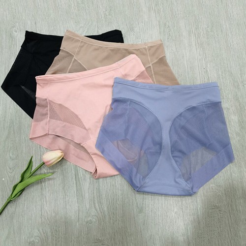Women High Waist Ice Silk Seamless Shaping Panties Butt Lifting Underwear Briefs - Picture 4 of 19