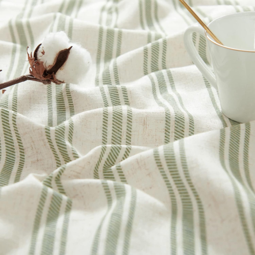 Tenda a Righe Lino Cucina Livello Casale Caffè 30 Pollici Piccola Finestra Bilanciata - Foto 6 di 12
