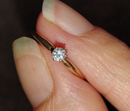 .25 Carat Solitaire Diamond Ring 14K Gold 1/4 Ct Diamond Engagement Ring SZ 5 - Picture 2 of 4