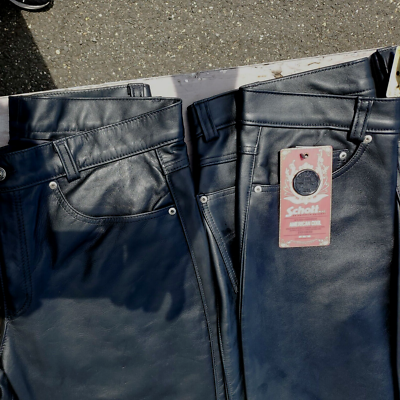 Schott nyc 600 Steerhide Leather Skins Motorcycle Pant MADE IN USA NEW WITH TAGs