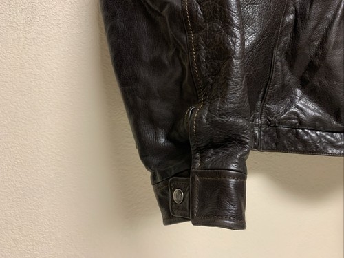 Vintage Hathaway jacket men's XXL Brown leather bomber pilot insulated fill 90s - Picture 4 of 16