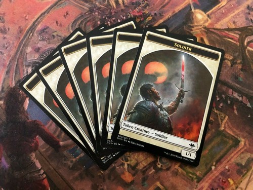 Magic the Gathering SOLDIER Tokens Card Bundle Lot - 12 Cards - Foto 3 di 3