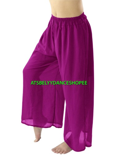 Women Girl Chiffon Palazzo Pant Beach Hippie Boho Yoga Wide Leg Trouser Costumes - Picture 31 of 33