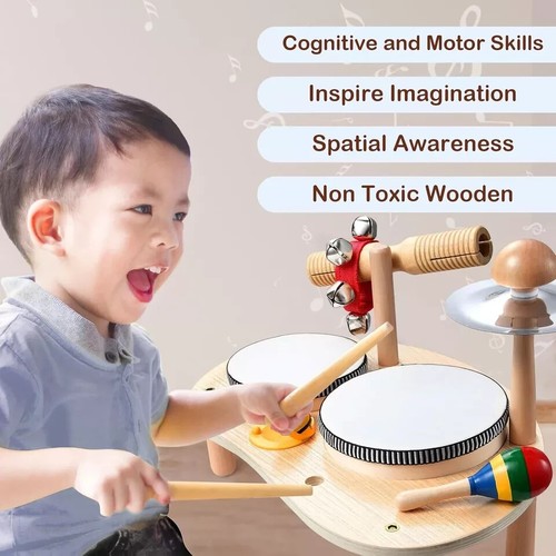 Cozybomb Kids Drum Set for Toddlers: Montessori Musical Instruments Set Toddler - Picture 3 of 5
