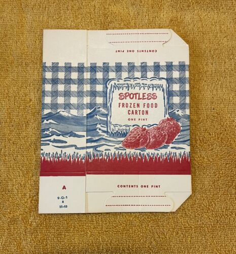 Lot of 3 Vintage Spotless Frozen Food Carton One Pint size strawberry design - Picture 2 of 3