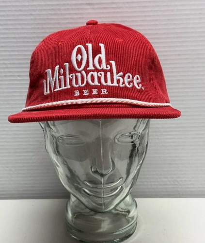 Alter Milwaukee Bier rot Cord Hut Kordel Seil Snapback Schrift - Bild 5 von 6