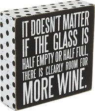 Primitives by Kathy Box Sign More Wine Theme Humor Rustic Home Bar Decor Cellar