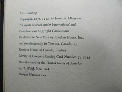 SIGNED Sayonara James A. Michener 1953 1st Edition, 1st Printing - Picture 5 of 7