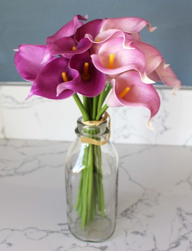 15 Purple Lavender Real Touch Calla Lily Flowers Bundle Artificial Floral Fake - Picture 7 of 7