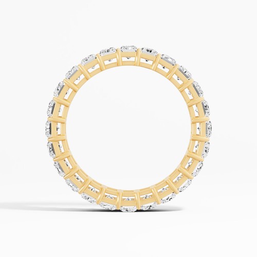 14K White Gold 3.26 ct Lab Grown Radiant Diamond Eternity Band for Women - Picture 7 of 12
