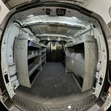 Van Shelving Package - Ford Transit LOW ROOF 3 Shelves + 1 Drawer + 2 Hooks.