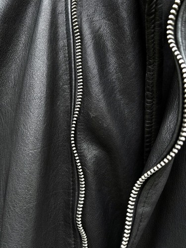 All Saints Mens CLINT Leather Biker Jacket LARGE Moto Bomber Black Rock B160 - Picture 10 of 10