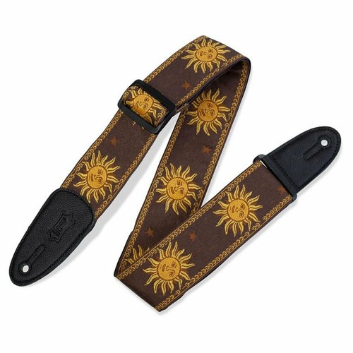 Levys MPJG 2in Jacquard/Leather Backed Sun Guitar Strap, 5 Colours - Picture 4 of 7