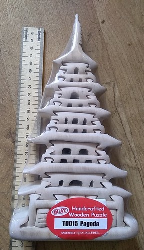 Quay Handcrafted Wooden puzzle PAGODA 22 Pieces Sealed Nice Object Gift Item - Picture 6 of 6