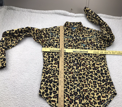 Cowgirl Hardware Western Shirt GIRLS L 10-12 Cheetah Print CH Logo Rodeo NICE - Picture 13 of 23