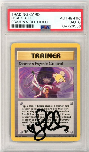 PSA Signed Lisa Ortiz Pokemon Trainer Sabrina's Psychic Control 121/132 1st Ed