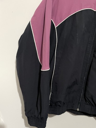Vintage 90s Puma Size 14 Women’s Black Pink Jacket Logo Zip Up Windbreaker Coat - Bild 4 von 10