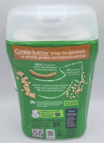 Lot of Five (5) Gerber Baby Cereal Organic Oatmeal 8 oz Exp. 1/31/2024. Sealed! - Picture 6 of 8
