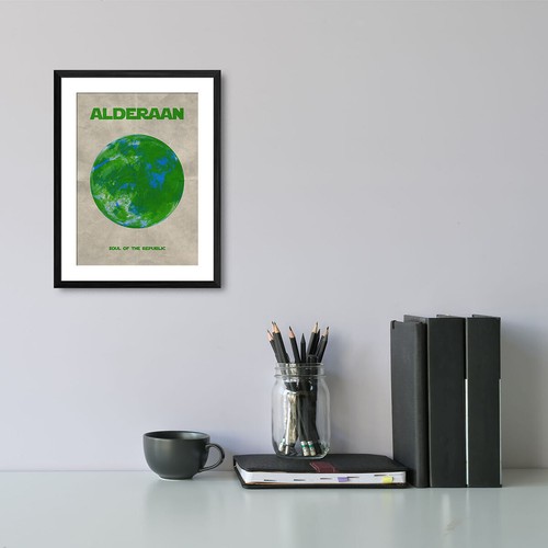 Impresión de póster postal planeta estilo retro mínimo vintage de Alderaan Guerra de las Galaxias - Imagen 2 de 14