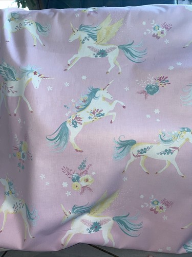 Unicorn Fabric By Laura Ashley Kids Pink Craft Curtain Fabric SOLD PER METRE - Picture 4 of 7