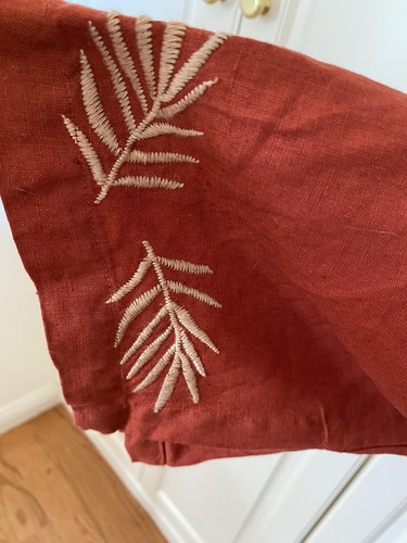 Johnny Was Kaspischer Kimono - Neu mit Etikett $ 260 - Größe S - Ziegelrot Leinen - Bild 5 von 7