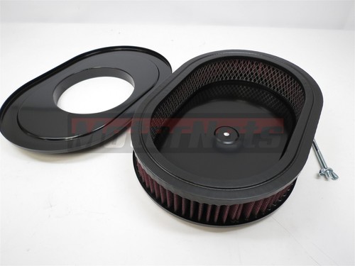 12" Black Coated Steel Oval Air Cleaner Washable Filter 4Barrel Chevy Ford Mopar - Bild 3 von 5