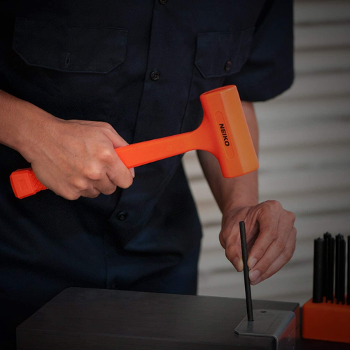 02847A 2 LB Dead Blow Hammer, Neon Orange | Unibody Molded | Checkered Grip | Sp - Picture 6 of 12