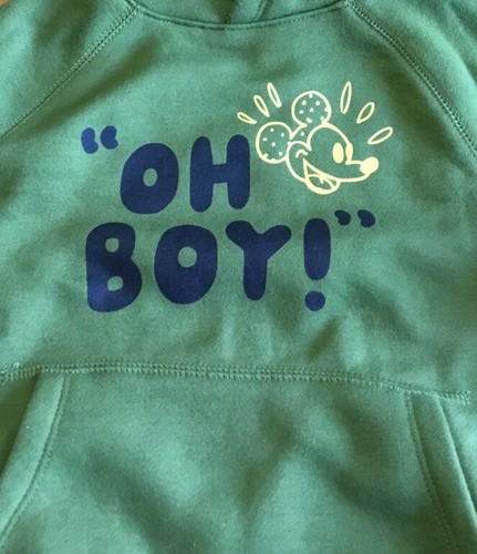 Disney Retro Vintage Mickey Mouse Hoodie Youth XS (5) Green Hooded Sweatshirt - Picture 2 of 5