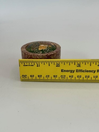 Caja de baratijas/joyería de piedra redonda vintage sin astillas ni grietas - Imagen 6 de 6