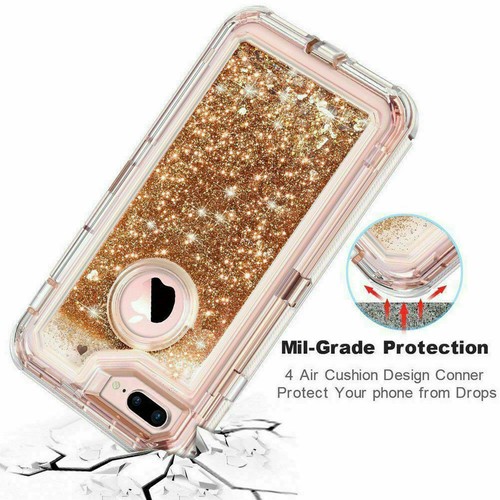 For Apple iPhone 15 14 13 12 11 XR 7 8 SE2 Shockproof Liquid Glitter Bling Case - Picture 6 of 20