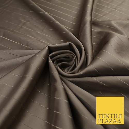 16 COLOURS - Fine Lurex Striped Silky Smooth Sateen Satin Fabric Drape Lining - Picture 19 of 49